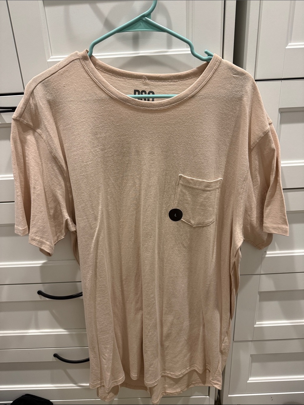 RSQ Beige Short Sleeve Pocket Tee